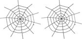 2x Zwart decoratie spinnenweb groot 150 cm - Horror/Halloween decoratie/versiering