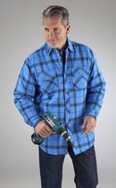 Houtsnijders- flanellen hemd, kleur blauw/gecheckt, maat 2XL