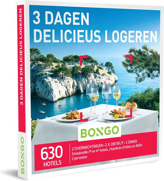 Bongo Bon - 3 Dagen Delicieus Logeren Cadeaubon - Cadeaukaart cadeau voor man of vrouw | 630 smaakvolle hotels