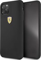 iPhone 11 Pro Max Backcase hoesje - Ferrari - Effen Zwart - Silicone