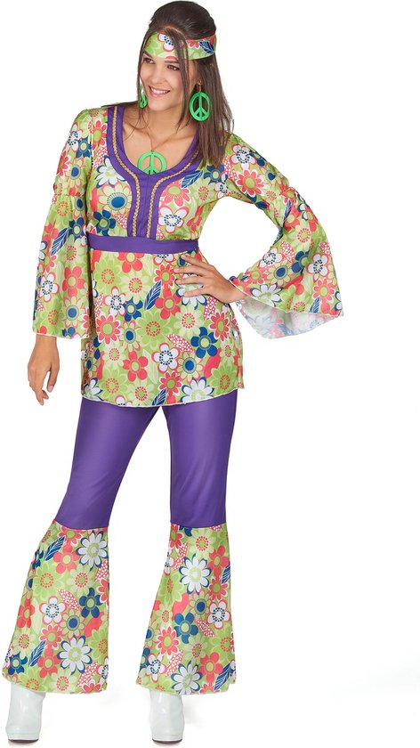 LUCIDA - Bloemen hippie outfit voor dames - One Size