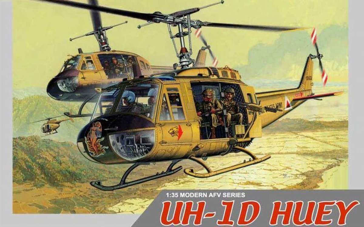 Dragon Modelbouwpakket Militaire voertuigen - 3538 Bell UH-1 Iroquois - Bell UH-1D Huey - Helikopter Plastic - 1:35 - Modelbouw