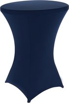 Statafelrok marineblauw 80 cm - partytafel - Alora tafelrok voor statafel - Statafelhoes - Bruiloft - Cocktailparty - Stretch Rok