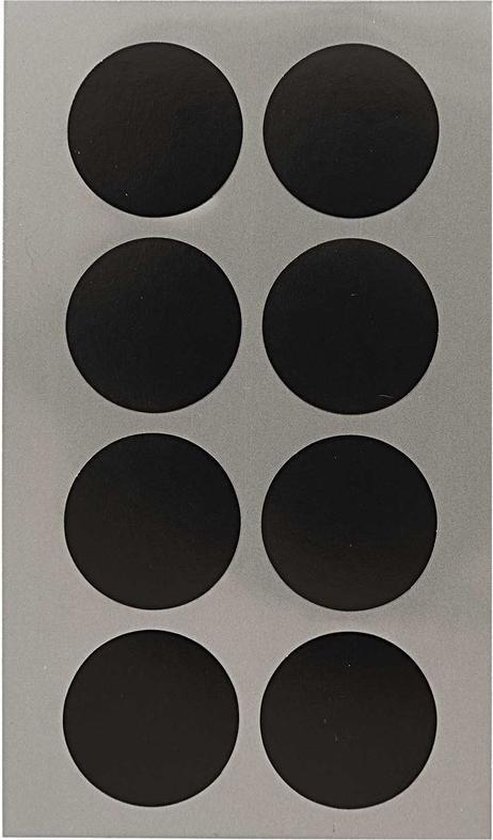 Tablet kortademigheid boekje 32x Zwarte ronde sticker etiketten 25 mm - Kantoor/Home office stickers -  Paper... | bol.com