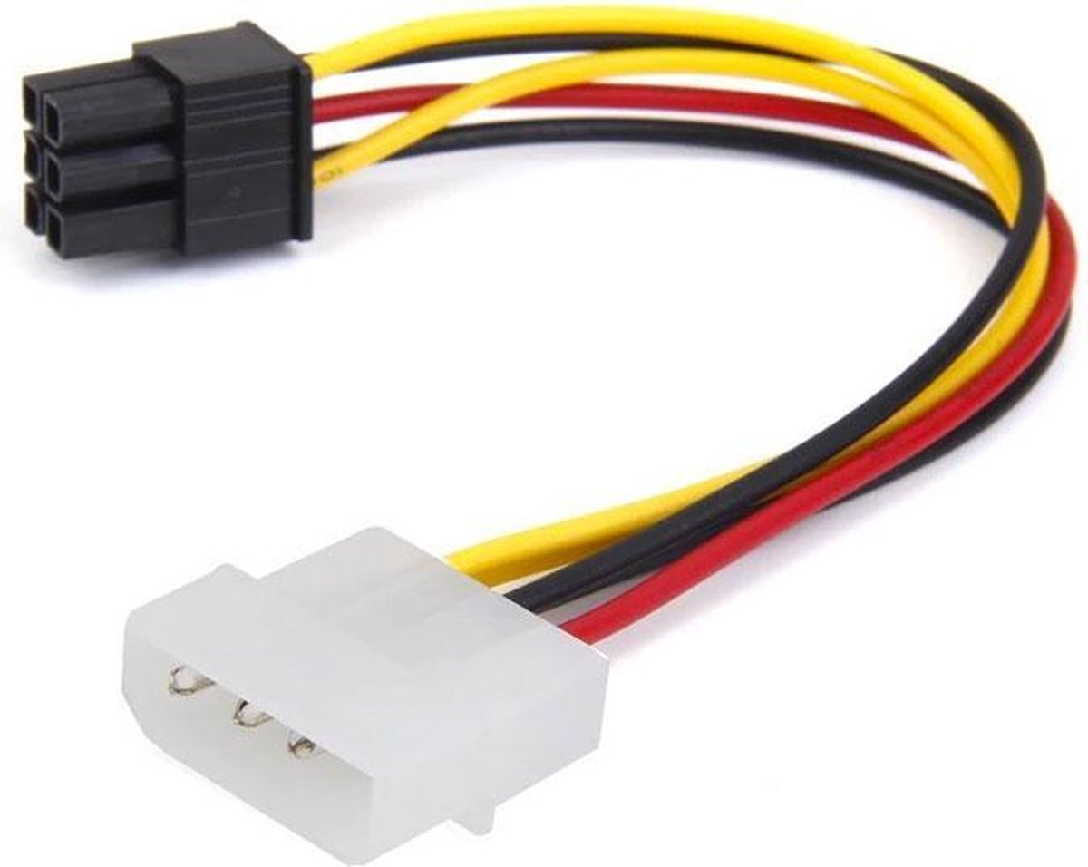 4-Pin ATX Male to 6-Pin Female socket Power kabel PCIe Adapter