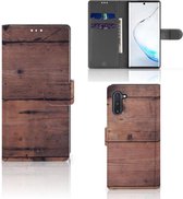 Smartphone Hoesje Geschikt voor Samsung Note 10 Book Style Case Old Wood