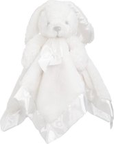 Soft Touch - Knuffeldoek met strik en satijn - Konijn - 38cm - Wit