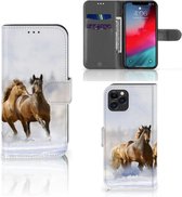 iPhone 11 Pro Telefoonhoesje met Pasjes Paarden