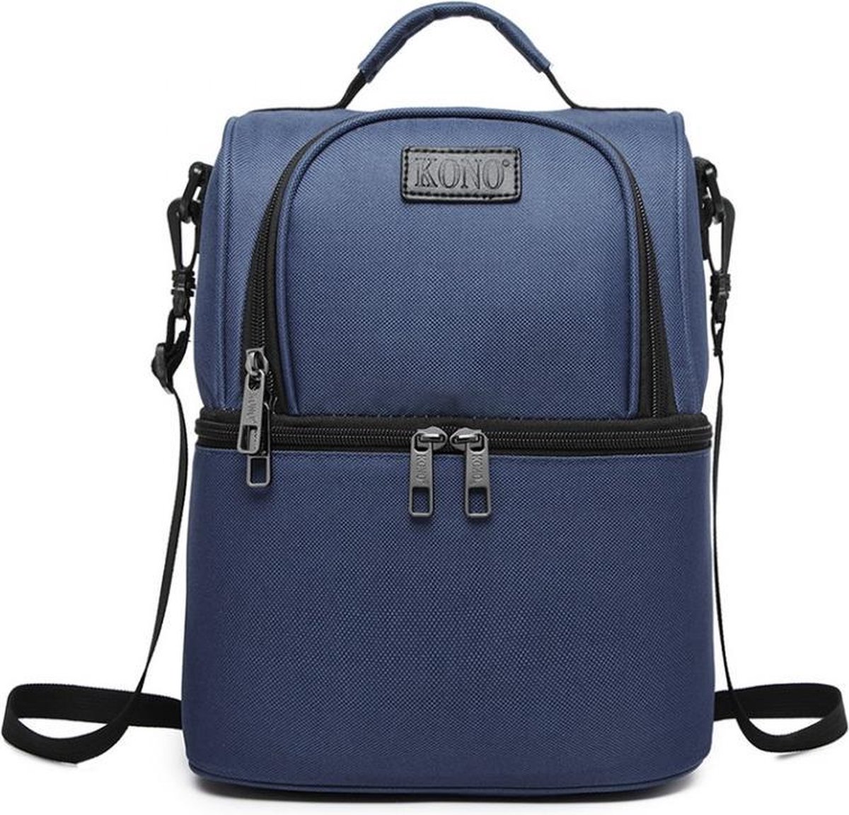 Kono Koeltas Lunchtas - Lunchbox Grote Capaciteit - 2-delig - Met aluminium binnenvoering  - Blauw (E1958 NY)