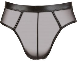 Wetlook Slip Met Open Achterkant - Zwart