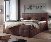 Bed Amarillo bruin 180x200 cm met matras en topper boxspring bed