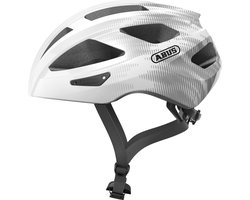 Fietshelm ABUS MACATOR white silver L - 58-62 cm - wit - Geschikt voor gebruik op elektrische fietsen - stadsfietsen - 360 g