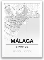 Poster/plattegrond MALAGA - 30x40cm