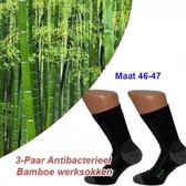 3 paires de chaussettes de travail antibactériennes en bambou | Taille 46-47 Unisexe Taille 46/47
