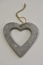 Decoratiehangers - Heart Hanging Cement Dk Grey L14.5w13.5h1cm