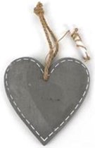 Decoratiehangers - Cement Heart Hanger16.5x16.5x1.5cm Light Grey