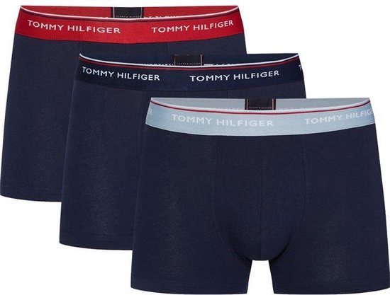 Tommy Hilfiger 3-pack heren boxershorts trunk - blue fog/peacoat/tango red  | bol.com