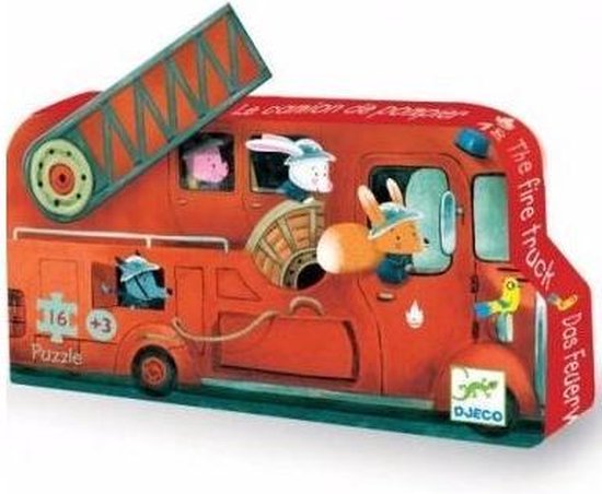 DJECO Le Camion De Pompier - 16 Pièces