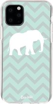 Casetastic Apple iPhone 11 Pro Hoesje - Softcover Hoesje met Design - Elephant Chevron Pattern Print