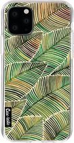 Casetastic Apple iPhone 11 Pro Hoesje - Softcover Hoesje met Design - Tropical Leaves Yellow Print