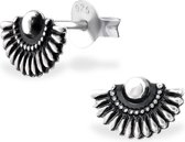 Bali zilver ethnische oxi oorstekers | Ethnic wave Bali Ear Studs | 15mm | Zilverana | Sterling 925 Silver (Echt zilver)
