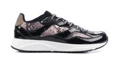 Woden Vrouwen Sneakers -  Sophie snake - Zwart - Maat 40