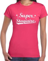 Super stagiaire cadeau t-shirt roze voor dames XS