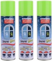 3x Glow in the dark sneeuw spray 150 ml - Spuitbus met glow in the dark kunstsneeuw 3 stuks