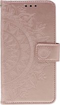 Shop4 - iPhone 11 Pro Max Hoesje - Wallet Case Mandala Patroon Rosé Goud