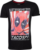 Marvel Deadpool Heren Tshirt -L- Tacos Zwart