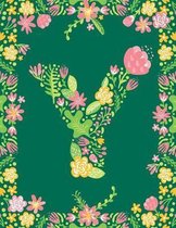 Floral Initial Y Monogram Journal