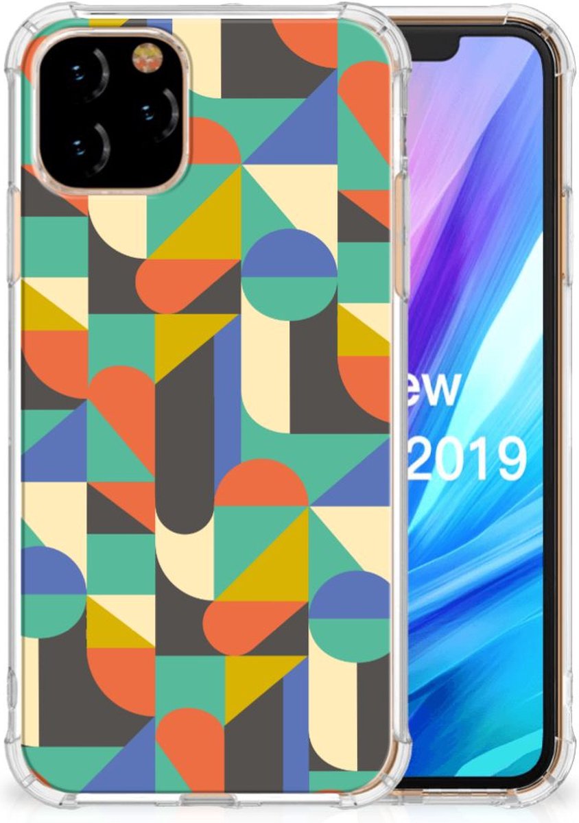 Apple iPhone 11 Pro Doorzichtige Silicone Hoesje Funky Retro
