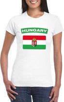 T-shirt met Hongaarse vlag wit dames 2XL