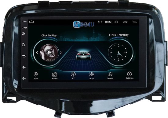 Navigatie radio Citroen C1 Peugeot 108 Toyota Aygo, Android 8.1, 7 inch  scherm, GPS, Wifi, | bol.com