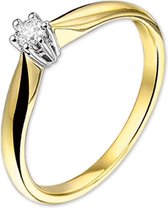 The Jewelry Collection Ring Diamant 0.10ct H Si - Bicolor Goud