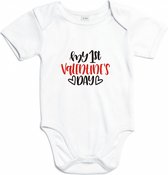 Rompertjes baby met tekst - My 1st Valentine's day - Romper wit - Maat 62/68