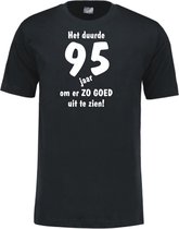 Mijncadeautje - Leeftijd T-shirt - Het duurde 95 jaar - Unisex - Zwart (maat 3XL)