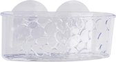 Transparante shampoo flessenhouder met druppels 16 cm - Badkameraccessoires - Shampoo/zeep rekje/houder