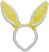Wit/gele Paashaas oren verkleed diadeem voor kids/volwassenen - Pasen/Paasviering - Verkleedaccessoires - Feestartikelen