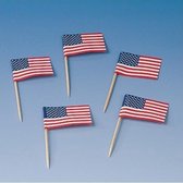 400x Cocktailprikkers Amerika/USA 8 cm - Amerikaanse vlag - USA thema decoratie