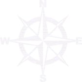 Kompas Hout 50 x 50 cm White wash - Wanddecoratie