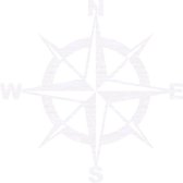 Kompas Hout 50 x 50 cm White wash - Wanddecoratie