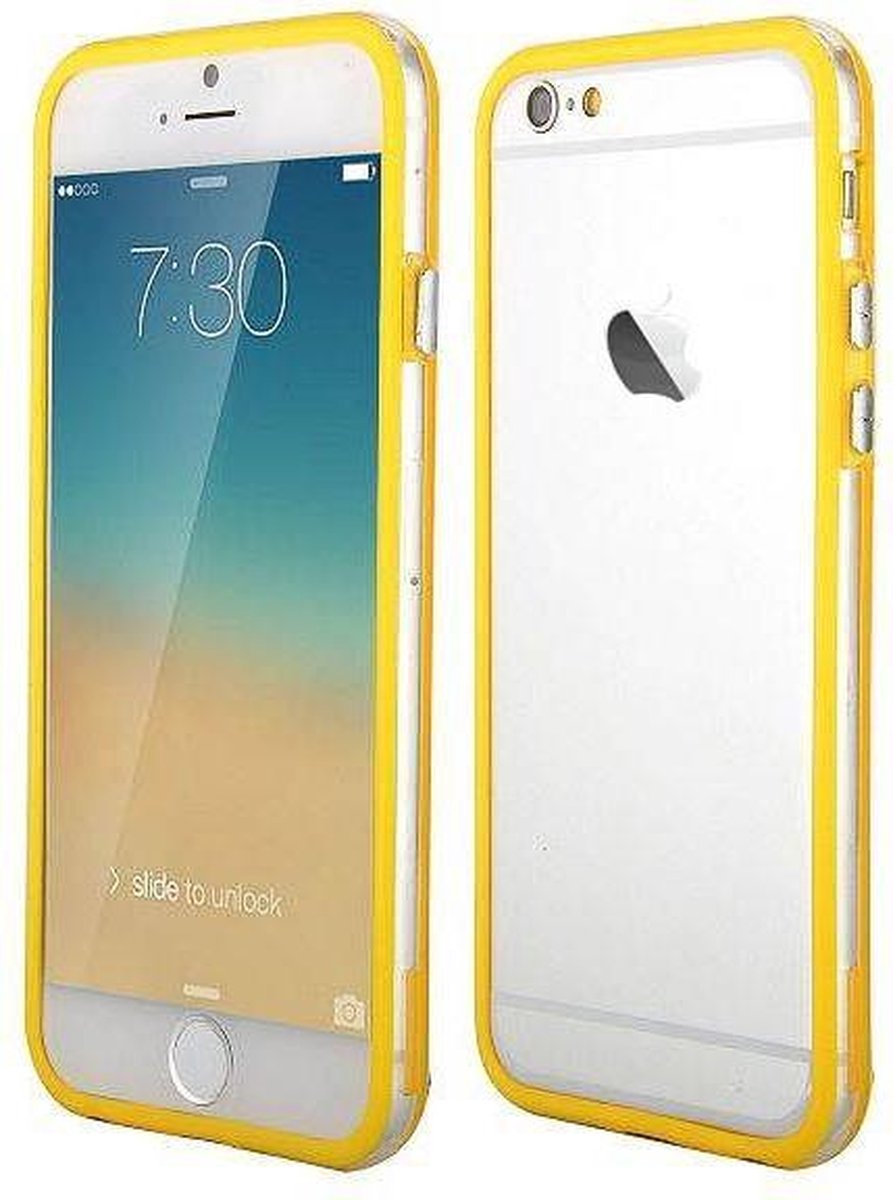 Apple iPhone 7 Plus, 5.5 Inch Bumper case Geel + Transparant