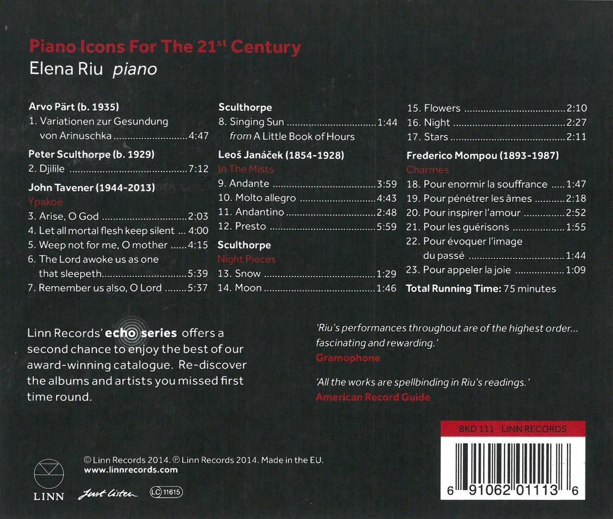 Piano Icons For The 21St Century, Elena Riu | CD (album) | Muziek | bol.com