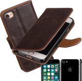 MP Case donkerbruin vintage look hoesje voor Apple iPhone 7 / 8 book case