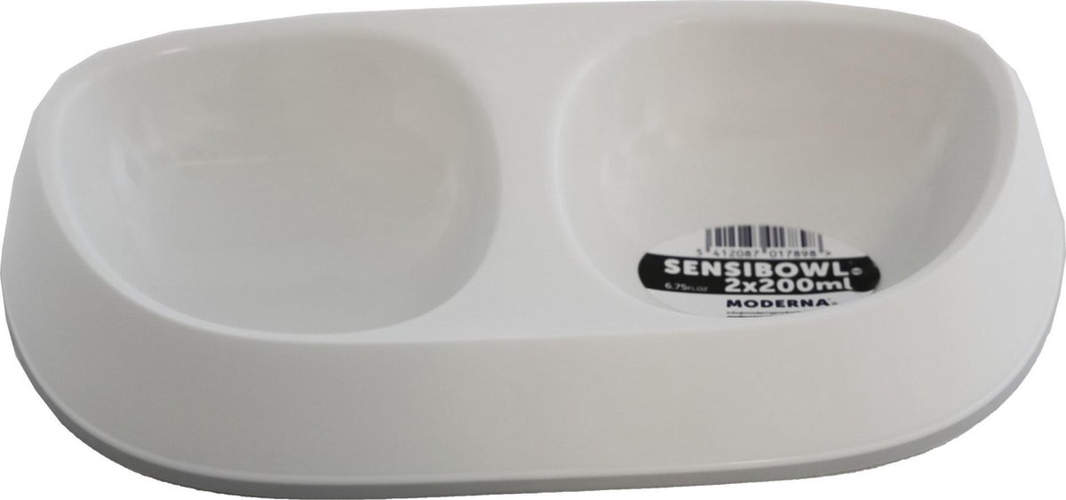 Moderna Sensi Bowl - Dubbele Voerbak - Wit