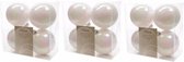 12x Parelmoer witte kunststof kerstballen 10 cm - Mat/glans - Onbreekbare plastic kerstballen - Kerstboomversiering Parelmoer wit
