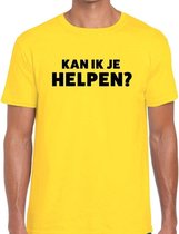 Kan ik je helpen beurs/evenementen t-shirt geel heren S