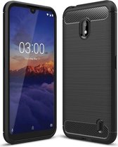 Nokia 2.2 Geborsteld TPU Hoesje Zwart