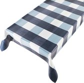 Tafelzeil Blocks Blauw -  400 x 140 - Blauw tafelkleed - Beschikbaar in verschillende maten - Geleverd in een koker